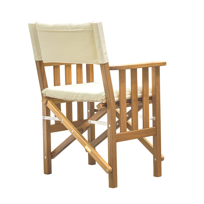 Whitecap Directors Chair II wCream Cushion  Teak 61053