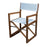Whitecap Directors Chair wWhite Batyline Fabric  Teak 63061