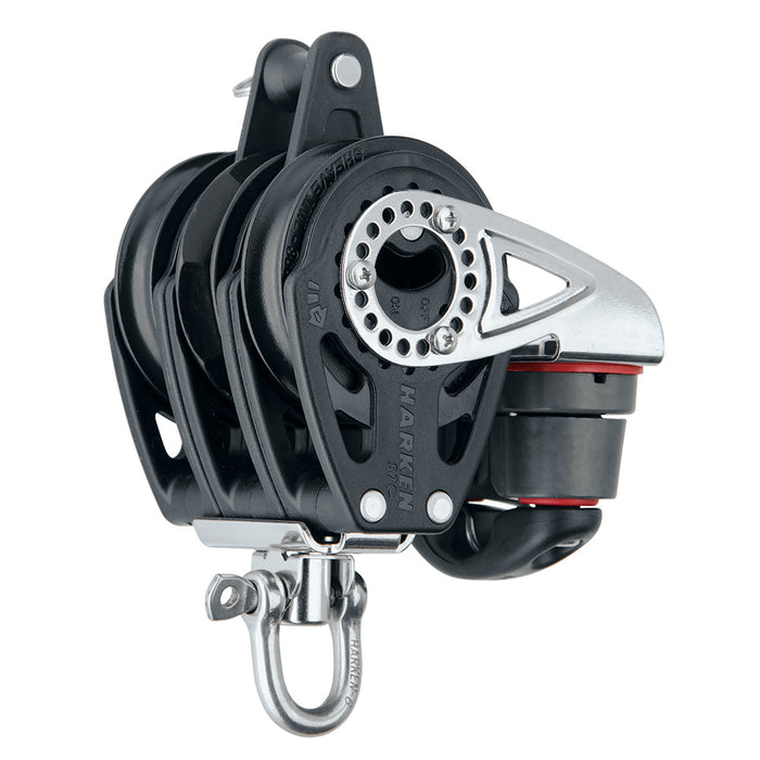 Harken 57mm Triple Carbo Block  Swivel Becket Cam Cleat 2141