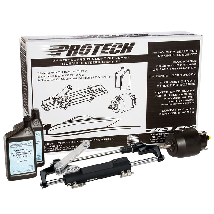 Uflex PROTECH 21 Front Mount OB Hydraulic System  Includes UP28 FM Helm Oil  UC128TS2 Cylinder  No Hoses PROTECH 21