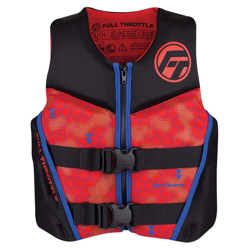 Full Throttle Youth RapidDry FlexBack Life Jacket  RedBlack 14250010000222