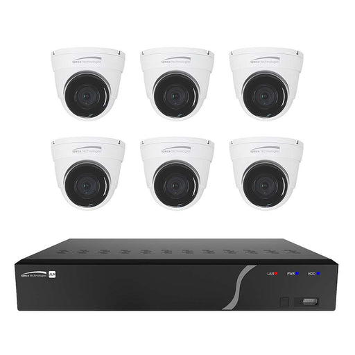Speco 8 Channel NVR Kit w6 Outdoor IR 5MP IP Cameras 28mm Fixed Lens  2TB ZIPK8N2