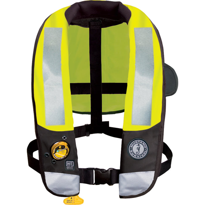 Mustang HIT High Visibility Inflatable PFD  Fluorescent YellowGreen  AutomaticManual MD3183T32390202
