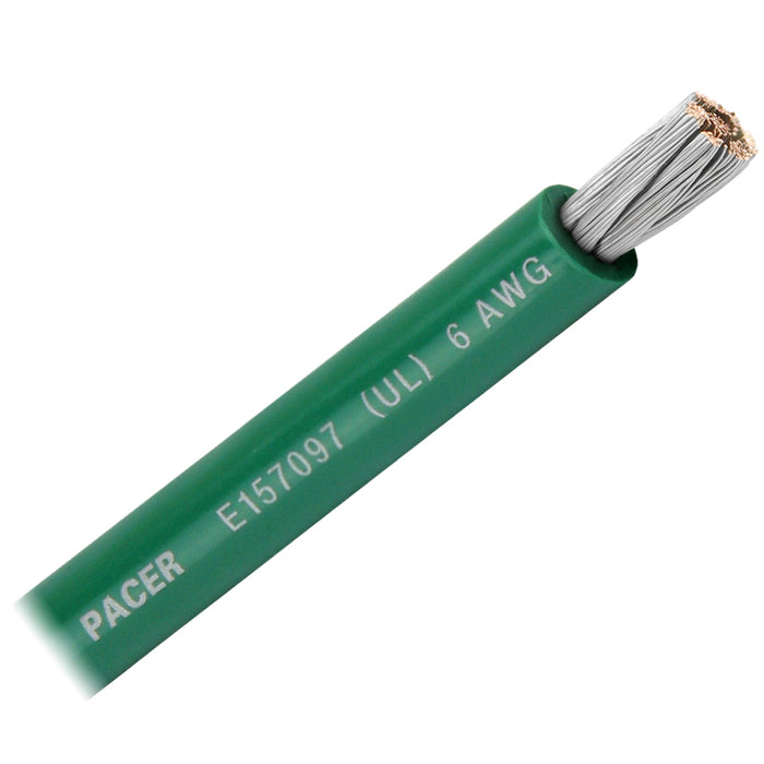 Pacer Green 6 AWG Battery Cable  Sold By The Foot WUL6GNFT