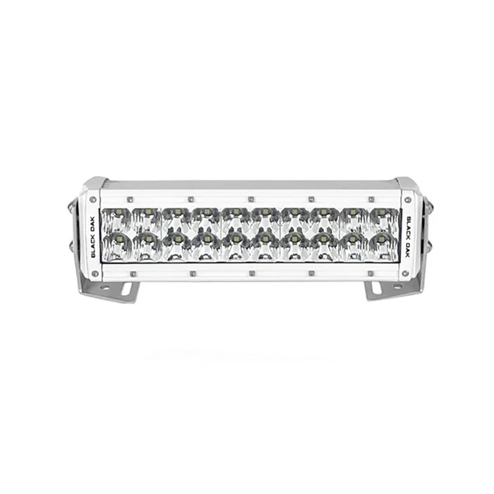 Black Oak Pro Series 30 Double Row 10 LED Light Bar  Combo Optics  White Housing 10CMD5OS