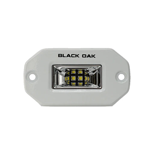 Black Oak 2 Marine Flush Mount Spreader Light  White Housing  Pro Series 30 2FSLSRPOD10CR