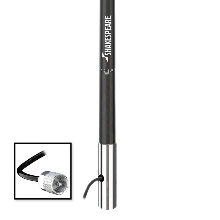 Shakespeare 5101 8 Classic VHF Antenna w15 RG58 Cable  Black 5101BLK