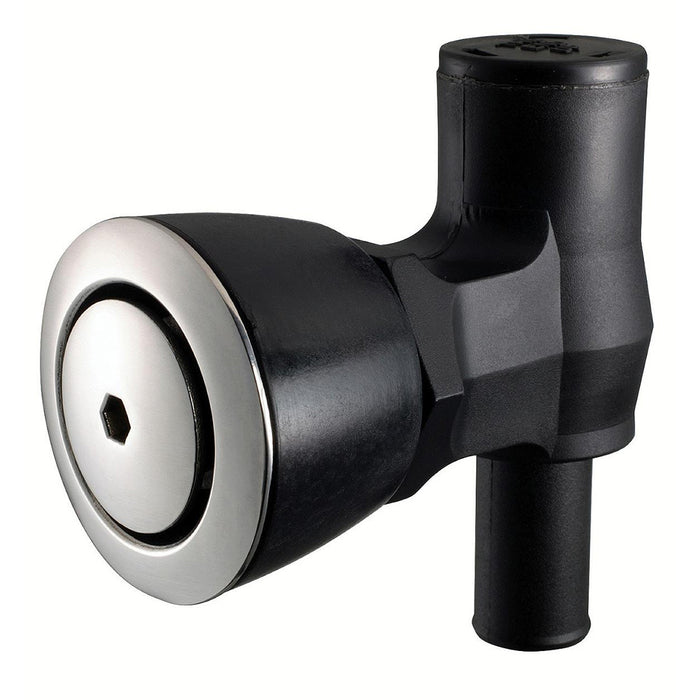 Attwood 90 PTrap Fuel Tank Vent  Flush Mount  Black wStainless Steel Vent Head 16746