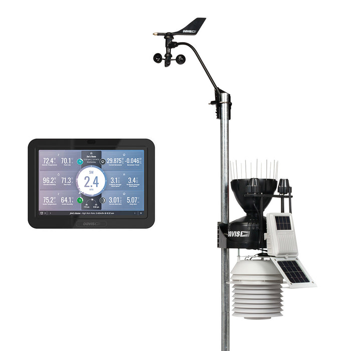 Davis Vantage Pro2 Wireless Weather Station wWeatherLink Console 24hr Fan Aspirated Radiation Shield UV  Solar Sensors