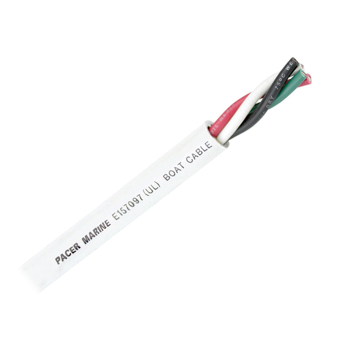 Pacer Round 4 Conductor Cable  100  144 AWG  Black Green Red  White WR144100