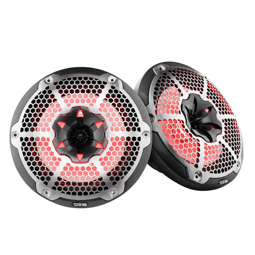 DS18 HYDRO 10 2Way Speakers wBullet Tweeter  Integrated RGB LED Lights  Carbon Fiber CF10M