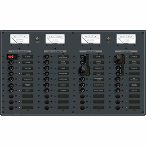 Blue Sea 3086 AC 2 Sources +12 Positions / DC Main +19 Positions Toggle Circuit Breaker Panel  (Black Switches)