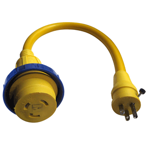 Charles 30 Amp to 15 Amp, 125V Straight Adapter - Yellow