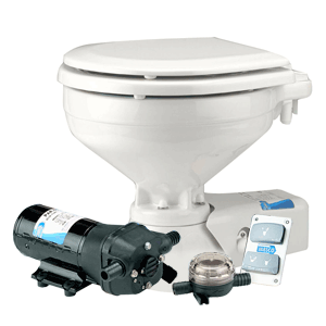 Jabsco Compact Height Quiet Flush Electric Toilet - Seawater