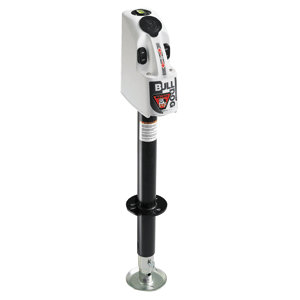 Bulldog 4000 lbs. A-Frame Jack w/12V Powered Drive, Built-in Level & Corrosion-Resistant Surfaces - White Cover