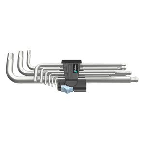 Wera Stainless Steel Metric Hex Key Set w/Clip - 9 Pieces
