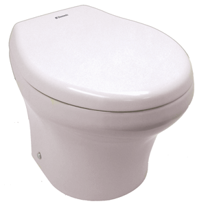 Dometic - SeaLand MasterFlush 8939 Low Profile, Angle Back Marine Toilet w/Macerator - White - 12V
