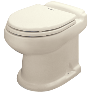 Dometic - SeaLand MasterFlush 8759 Standard Height Marine Toilet w/Macerator - Bone - 12V - Flush Electronic Switch