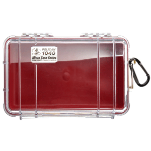 Pelican 1040 Micro Case w/Clear Lid - Red