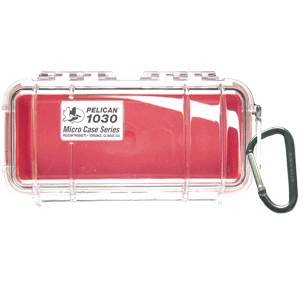 Pelican 1030 Micro Case w/Clear Lid - Red