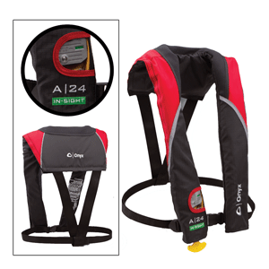 Onyx A24 In-Sight Automatic Inflatable Life Jacket - Red