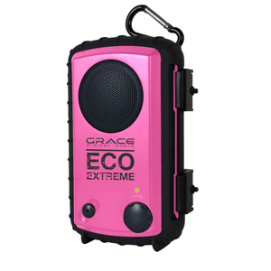 Grace Digital Eco Extreme Waterproof MP3 Speaker Case Petal Pink