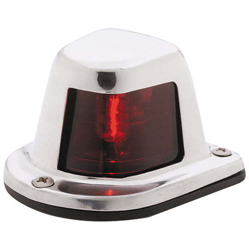 Attwood 1-Mile Deck Mount, Red Sidelight - 12V - Stainless Steel Housing [66319R7]