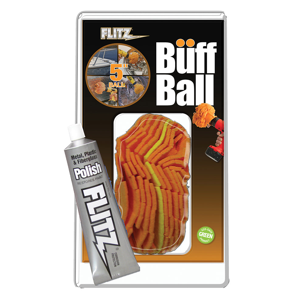 Flitz Buff Ball - Large 5" - White w/1.76oz Tube Flitz Polish [PB 101-50]
