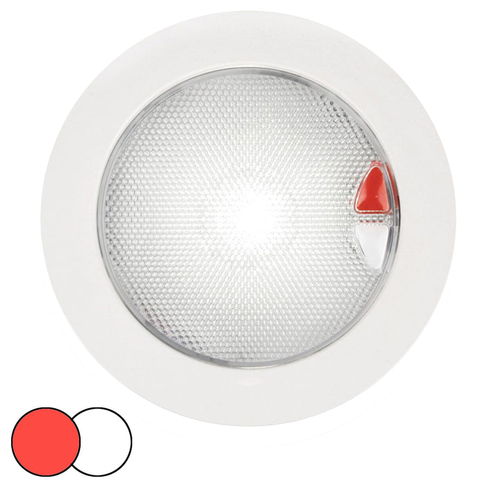 Hella Marine EuroLED 150 Recessed Surface Mount Touch Lamp - Red/White LED - White Plastic Rim [980630002]