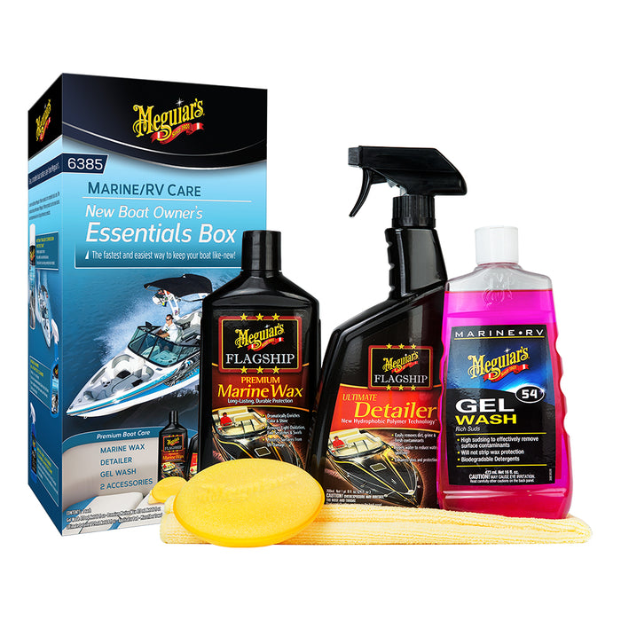 Meguiar's M6385 New Boat Owner's Essentials Box - Boat Cleaning Kit With  Premium Marine-Grade Products for Your Boat or RV