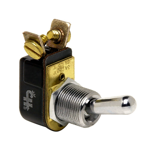 Cole Hersee Light Duty Toggle Switch SPST Off-On 2 Screw - Nickel Plated Brass [5558-BP]