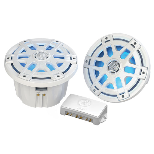 Poly-Planar MA-OC8 8" 500 Watt Waterproof Blue LED Speaker - White [MA-OC8]