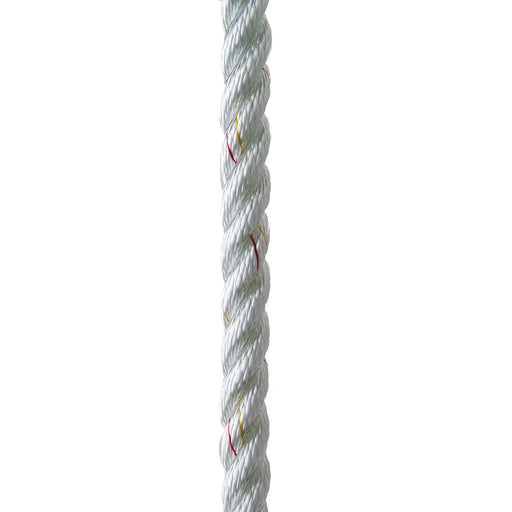 New England Ropes 3/8" Premium 3-Strand Dock Line - White w/Tracer - 25 [C6050-12-00025]