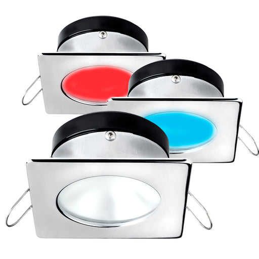 i2Systems Apeiron A1120 Spring Mount Light - Square-Round - Red, Cool White  Blue - Polished Chrome [A1120Z-12HAE]
