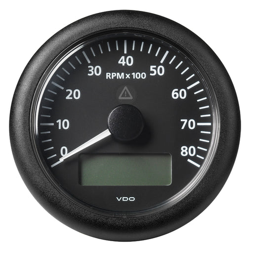 Veratron 3-3/8" (85MM) ViewLine Tachometer with Multi-Function Display - 0 to 8000 RPM - Black Dial  Bezel [A2C59512395]