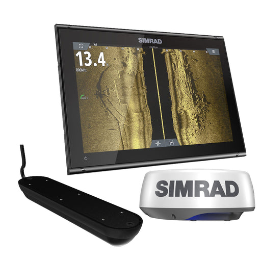 Simrad GO9 XSE Chartplotter Radar Bundle HALO20+  Active Imaging 3-in-1 Transom Mount Transducer  C-MAP Discover Chart [000-15617-002]