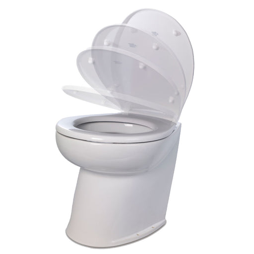 Jabsco Deluxe Flush 14" Angled Back 24V Raw Water Electric Marine Toilet w/Remote Rinse Pump  Soft Close Lid [58260-3024]